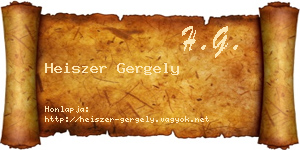 Heiszer Gergely névjegykártya